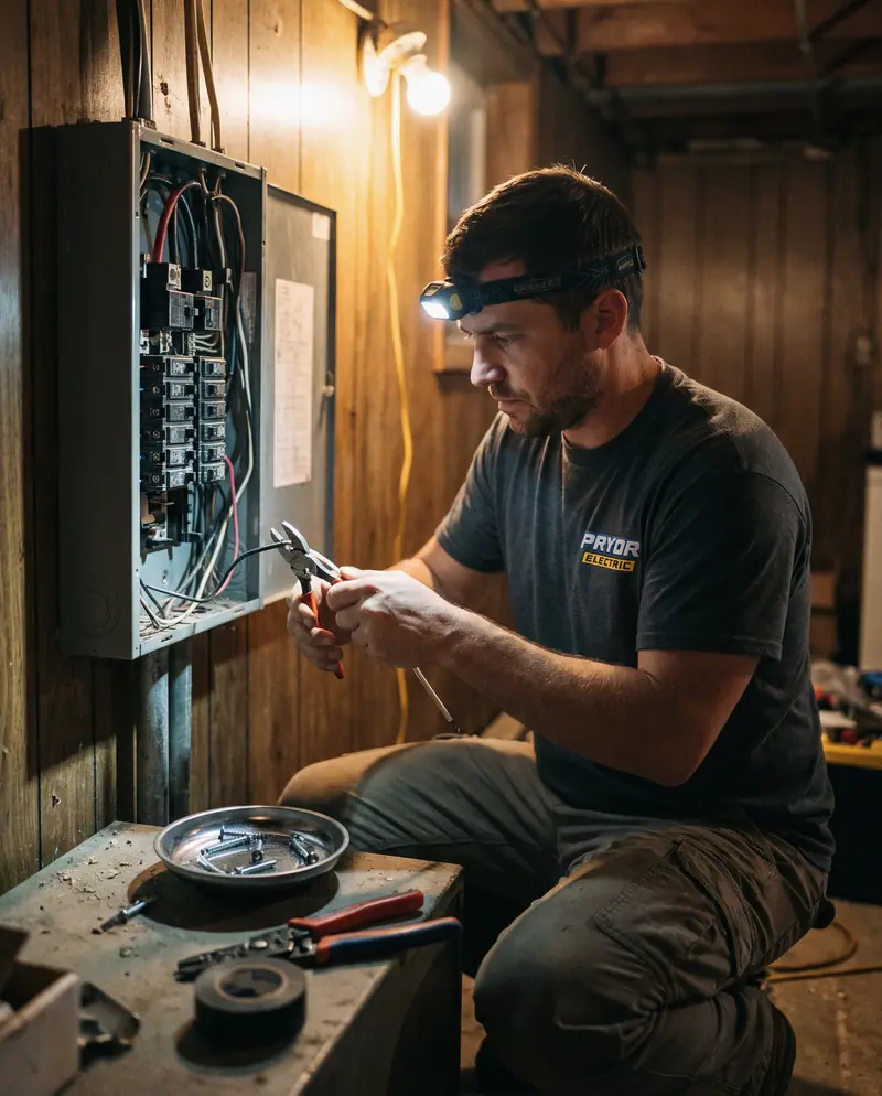 A photo taken on the job of the panel work.